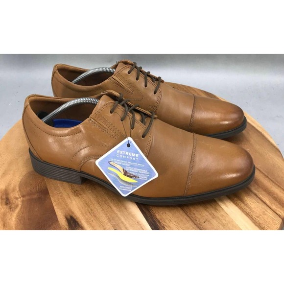 Clarks Men's Whiddon Cap Oxford, Dark Tan Leather, 8 Wide - Picture 3 of 3